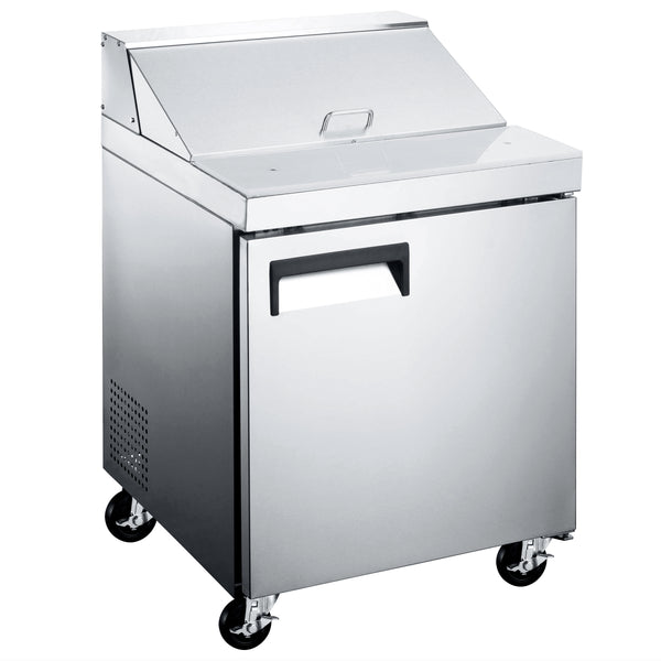 Grista 1 Door Refrigerated Salad/Sandwich Prep Table, in Silver/White