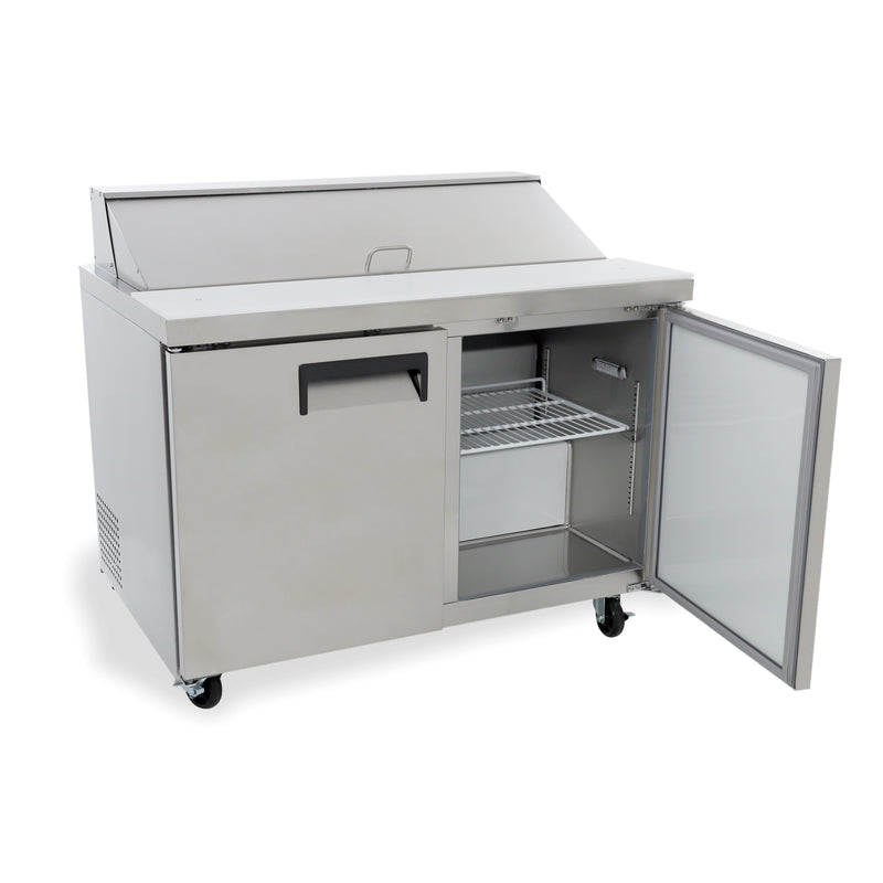 Grista 2 Door Refrigerated Salad/Sandwich Prep Table, in Silver/White