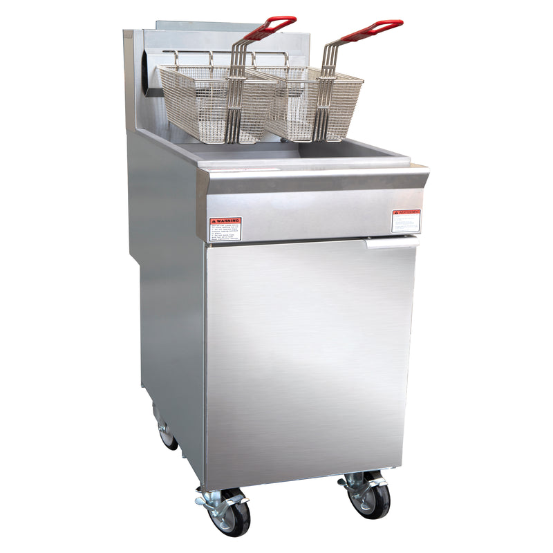 Black Diamond Natural Gas Standing Deep Fryer, in Stainless Steel