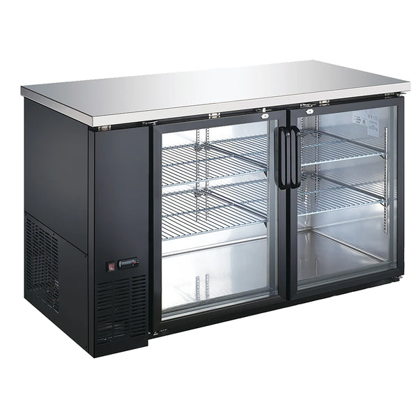 U-Star 2 Glass Door Back Bar Cooler, in Black