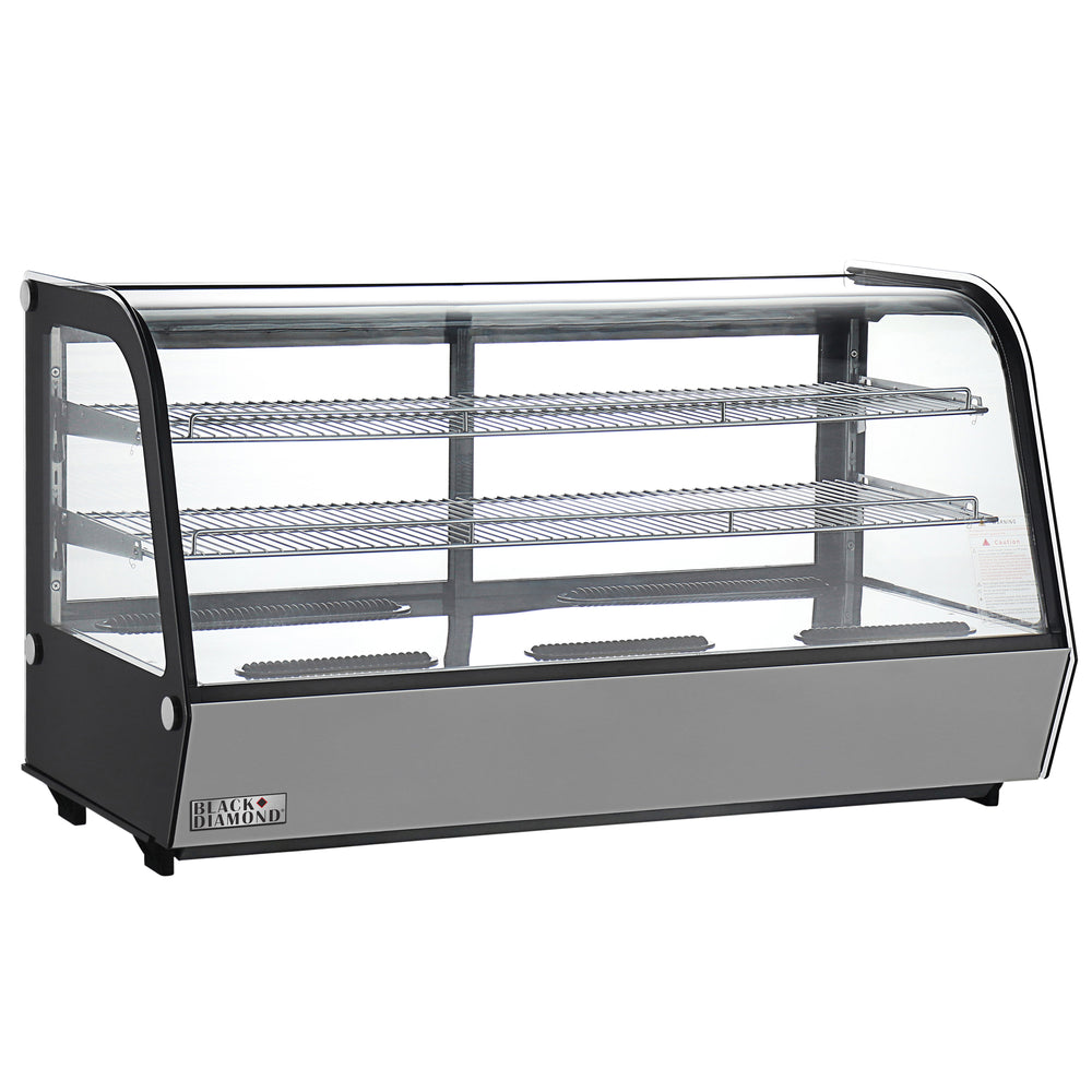 Black Diamond Refrigerated Countertop Display Case, Two Glass Doors, 7 cu ft, in Stainless Steel