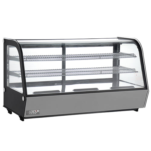 Black Diamond Refrigerated Countertop Display Case, Two Glass Doors, 7 cu ft, in Stainless Steel