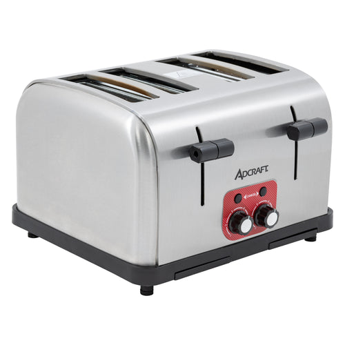 Adcraft Medium Duty 4-Slice Commercial Toaster, 120V, in Stainless Steel