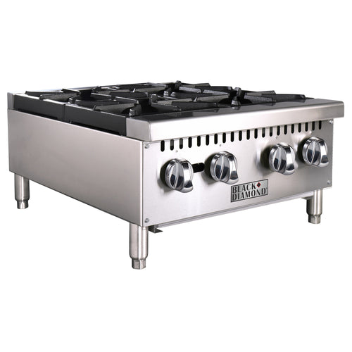 Black Diamond 24" Gas Hot Plate, 4 Burners, in Stainless Steel