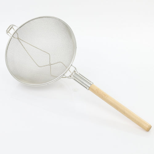 Adcraft Premium Tinned Double-Mesh Steel Strainer, in Silver