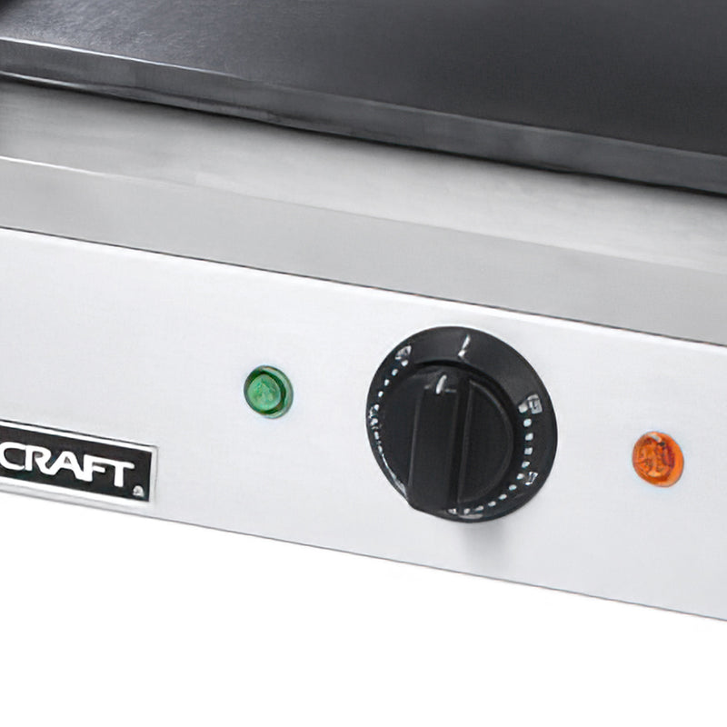 Adcraft Panini Grill with Flat Plates, in Stainless Steel