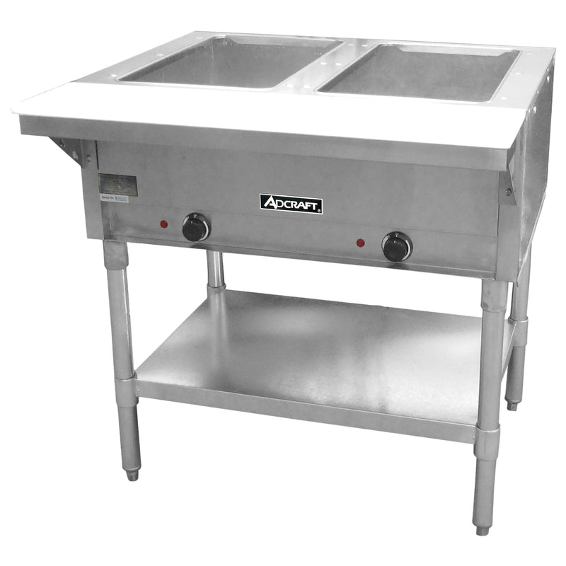 Adcraft 2 Bay Steam Table, 120V, in Stainless Steel (ST-120/2)