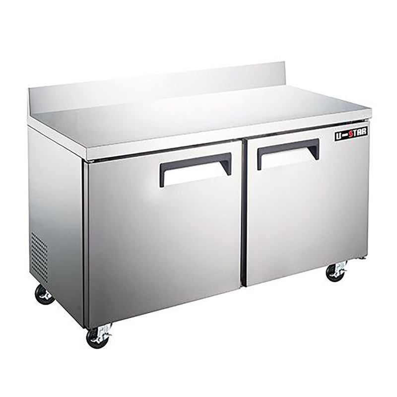 U-Star 2 Door Worktop Freezer, in Silver