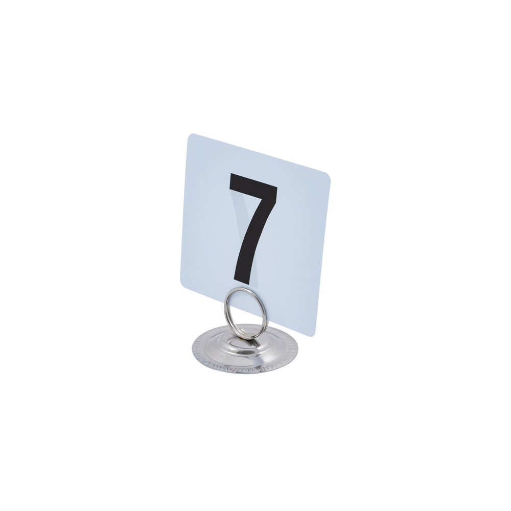 Adcraft Plastic Table Number Cards, 1 to 25, 4" x 4", in White/Black