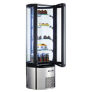 Black Diamond Floor Standing Refrigerated Cake Display Case, in Black/Silver