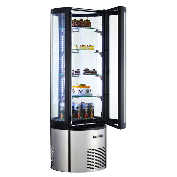Black Diamond Standing Refrigerated Cake Display, Single Glass Door, 12.7 cu ft Capacity, in Stainless Steel (BDRCK-400)