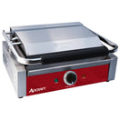 Adcraft Panini Grill, Grooved 13.4" x 9.2" Cooking Surface, in Stainless Steel