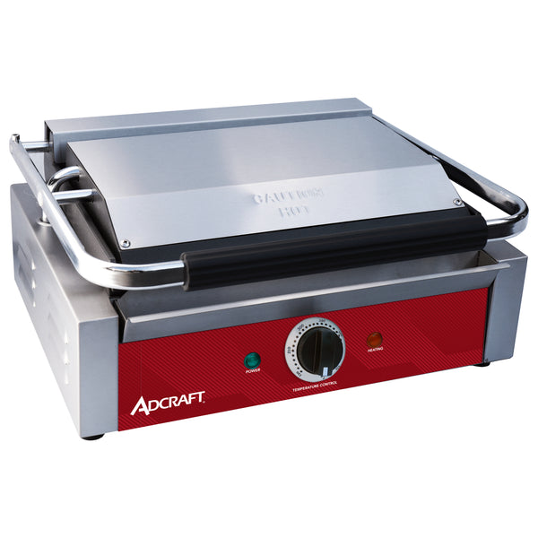 Adcraft Sandwich & Panini Grill, 13.4" x 9.2" Cooking Surface, in Stainless Steel (SG811ES)