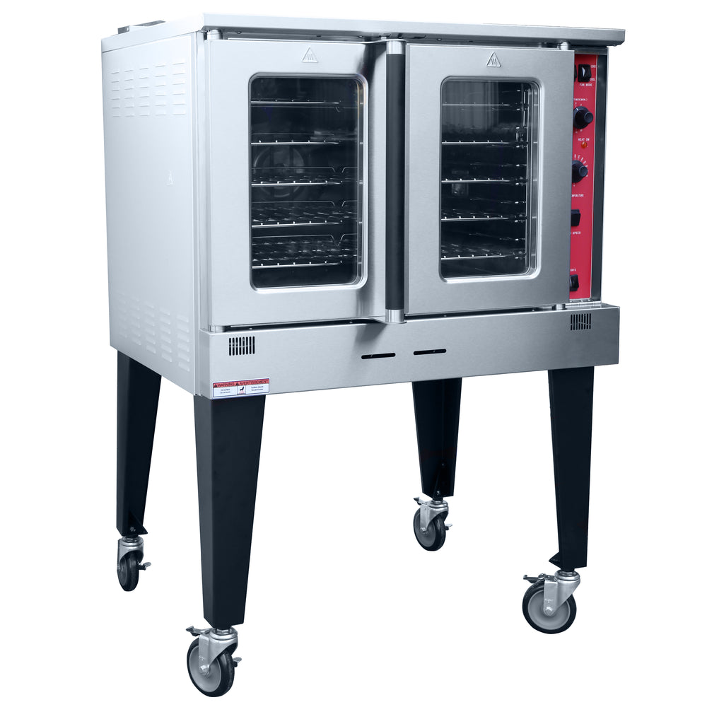 Black Diamond Full Size Electric Convection Oven, in Black/Red