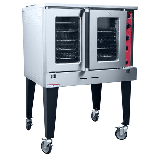 Black Diamond Full Size Electric Convection Oven, in Black/Red
