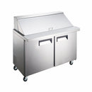 U-Star 2 Door Refrigerated Mega Top Salad/Sandwich Prep Table, in Silver
