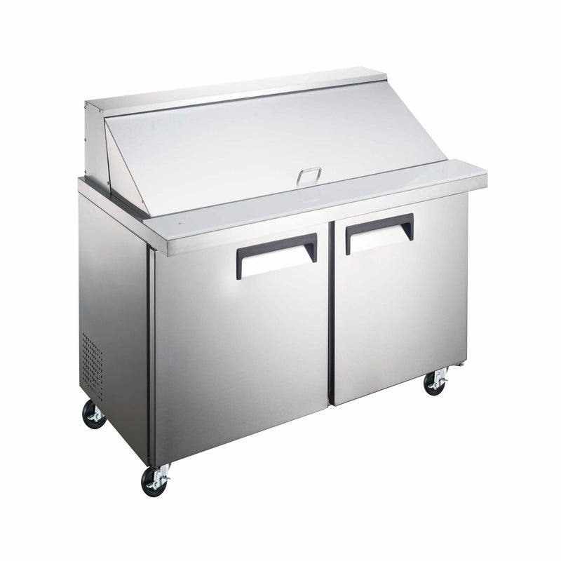 U-Star 2 Door Refrigerated Mega Top Salad/Sandwich Prep Table, in Silver