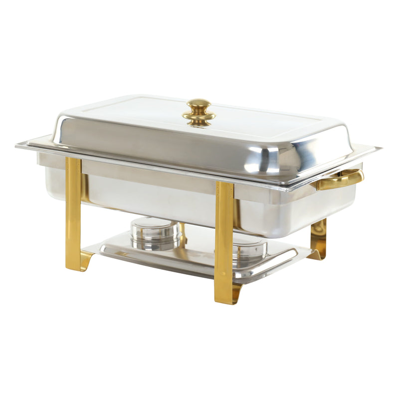 Adcraft Gold Riviera Chafer, 8qt., Oblong, Stainless Steel