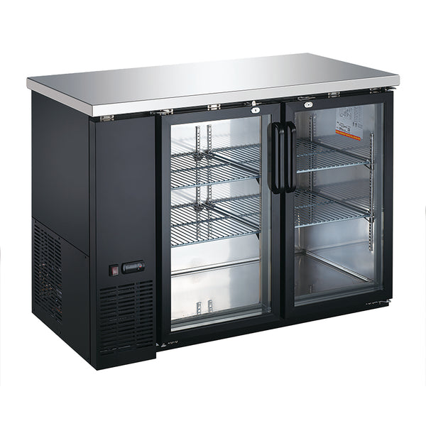 U-Star 2 Glass Door Back Bar Cooler, in Black