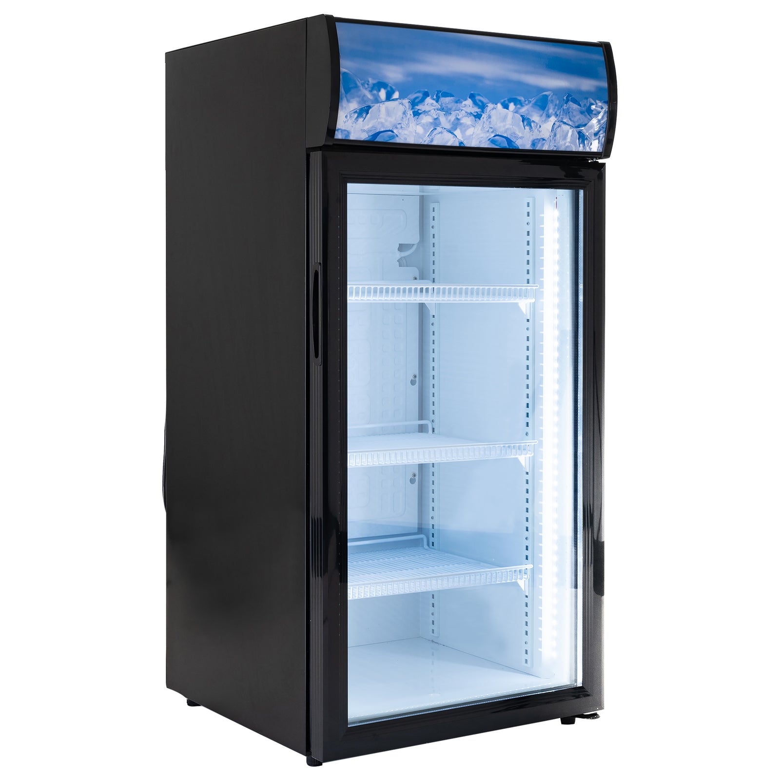 Black Diamond CDRF-1D/4 Countertop Display Refrigerator, Single Glass Door, 4.2 Cu Ft, Black