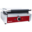 Adcraft Panini Grill with Flat Plates, 13.4" x 9.2" Cooking Surface, in Stainless Steel