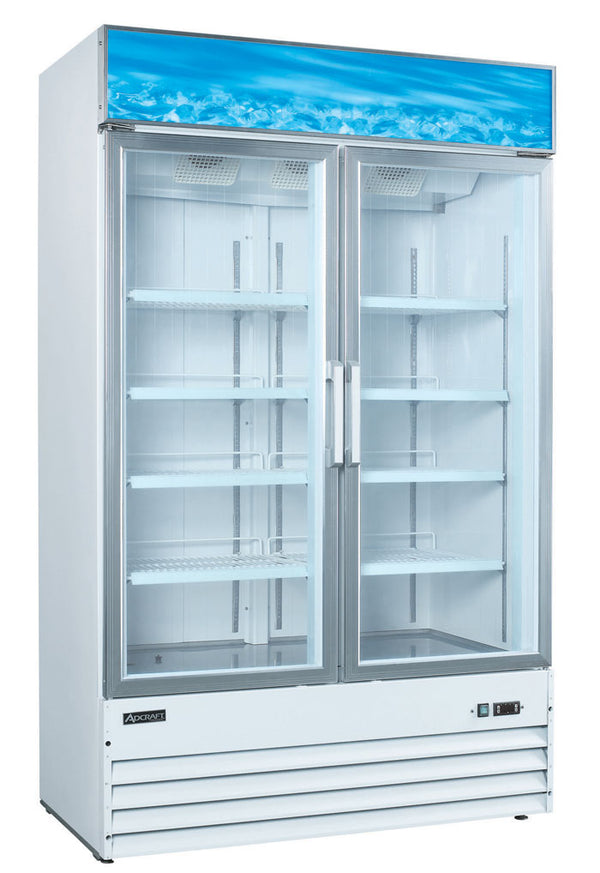 U-Star 2 Swing Glass Door Merchandiser Freezer, in White