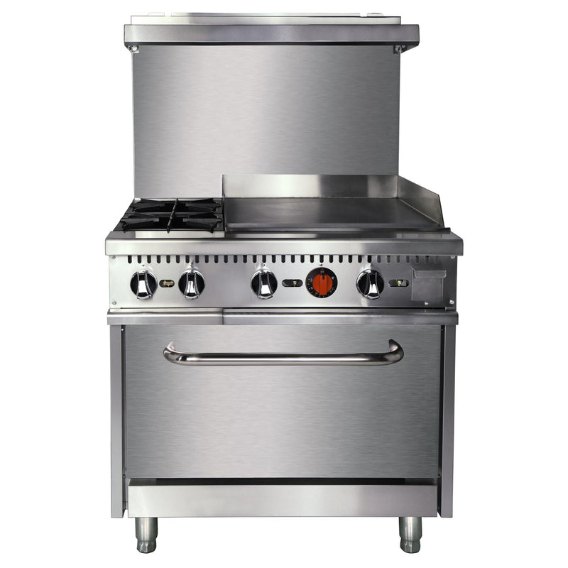 Black Diamond Gas Range with Griddle Combo, in Stainless Steel