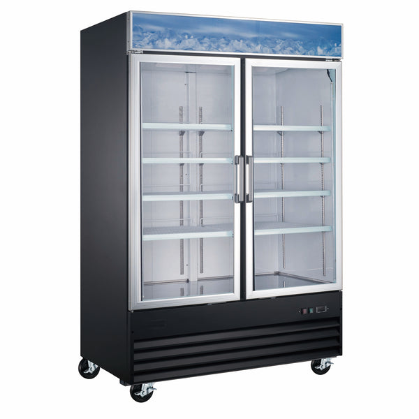 U-Star 2 Swing Glass Door Merchandiser Freezer, in Black