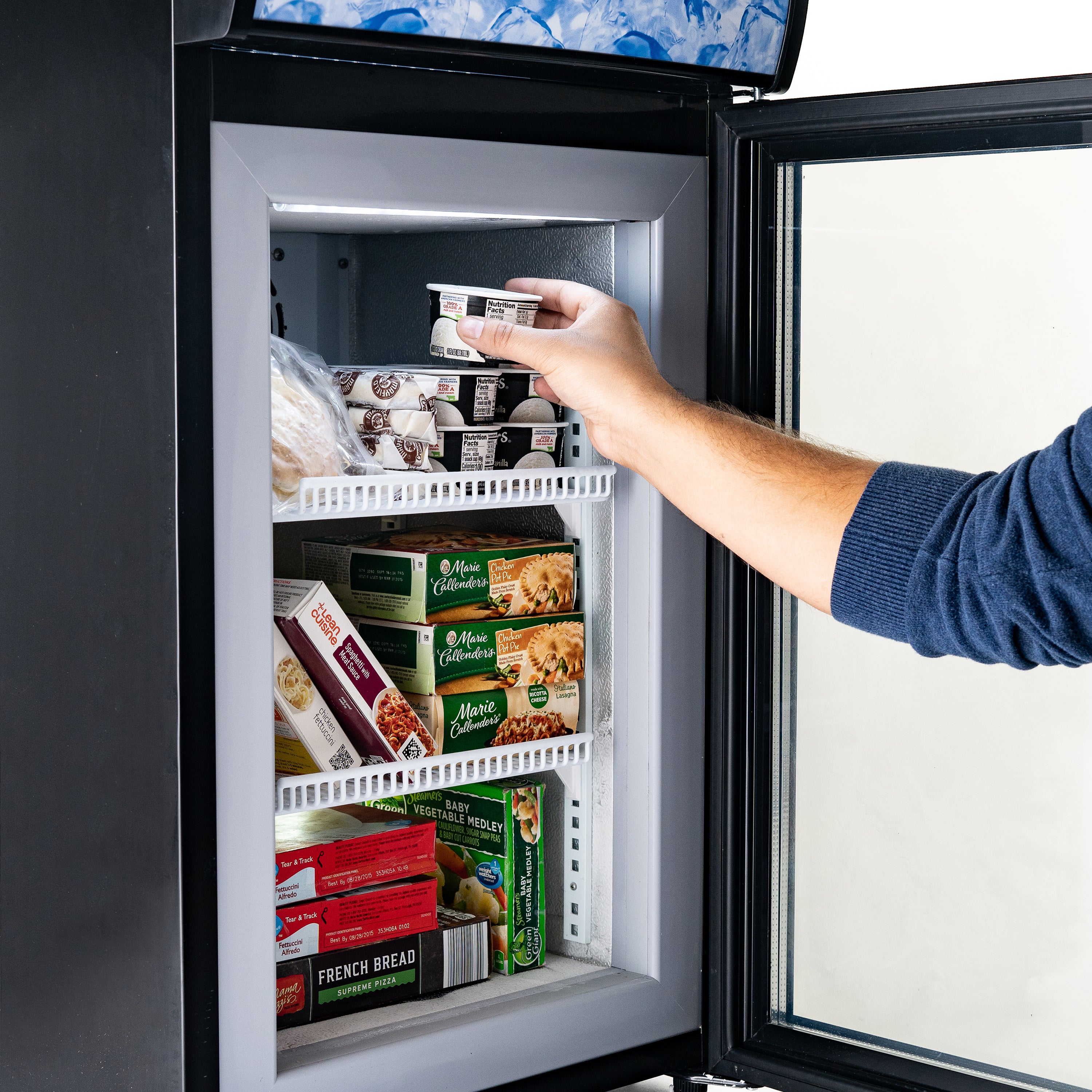 Black Diamond Countertop Display Freezer, Single Glass Door, 1.4
