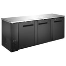 U-Star 3 Solid Door Back Bar Cooler, in Black