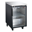 U-Star Back Bar Cooler, Two Glass Doors, 7.8 cu ft Capacity, in Black