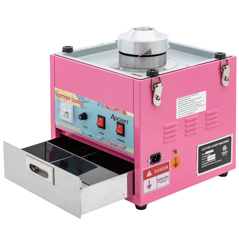 Adcraft Cotton Candy Machine with Stainless Steel Supply Drawer