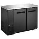 U-Star 2 Solid Door Narrow Depth Back Bar Cooler, in Black