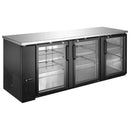 U-Star 3 Glass Door Back Bar Cooler, in Black