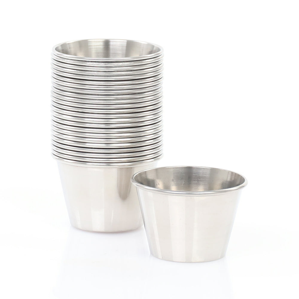 Adcraft Sauce 2-1/2 oz. Cups, Pack of 12, in Stainless Steel (Set of 2)