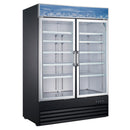 U-Star Merchandiser Refrigerator, Double Swing Glass Doors, 39.9 cu ft Capacity, in Black
