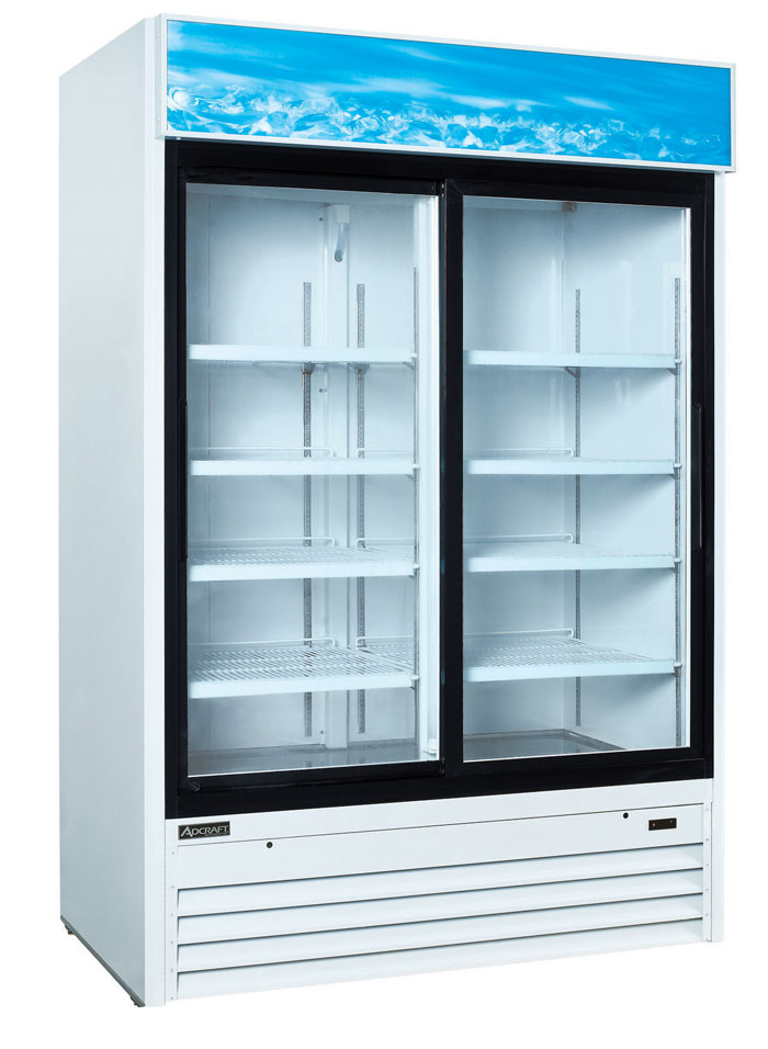 U-Star 2 Sliding Glass Door Merchandiser Refrigerator, in White