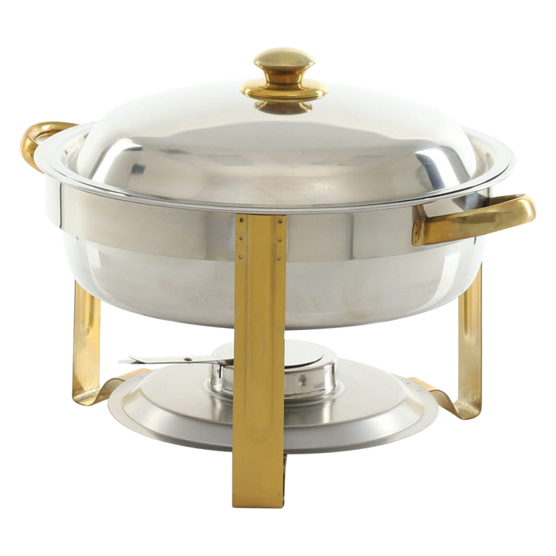 Adcraft Gold Royal Chafer, 4qt., Round, Stainless Steel