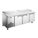 Black Diamond Refrigerated Pizza Prep Table, 3 Doors, 26.6 cu ft, in Stainless Steel
