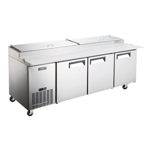 Black Diamond G-Series Refrigerated Pizza Prep Table, 3 Doors, 26.6 cu ft, in Stainless Steel