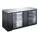 Black Diamond 2 Glass Door Back Bar Cooler, in Black