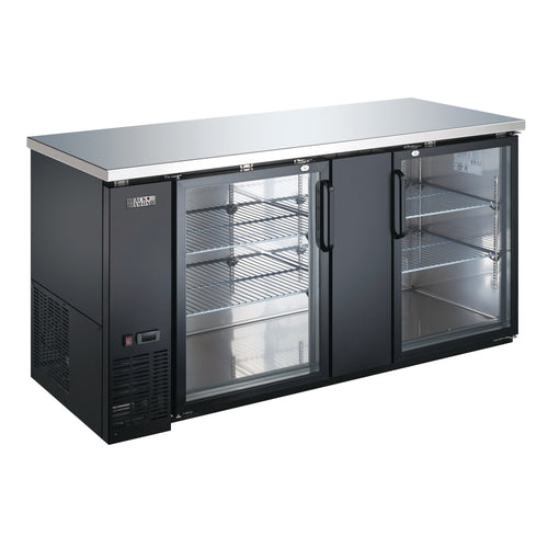 Black Diamond 2 Glass Door Back Bar Cooler, in Black
