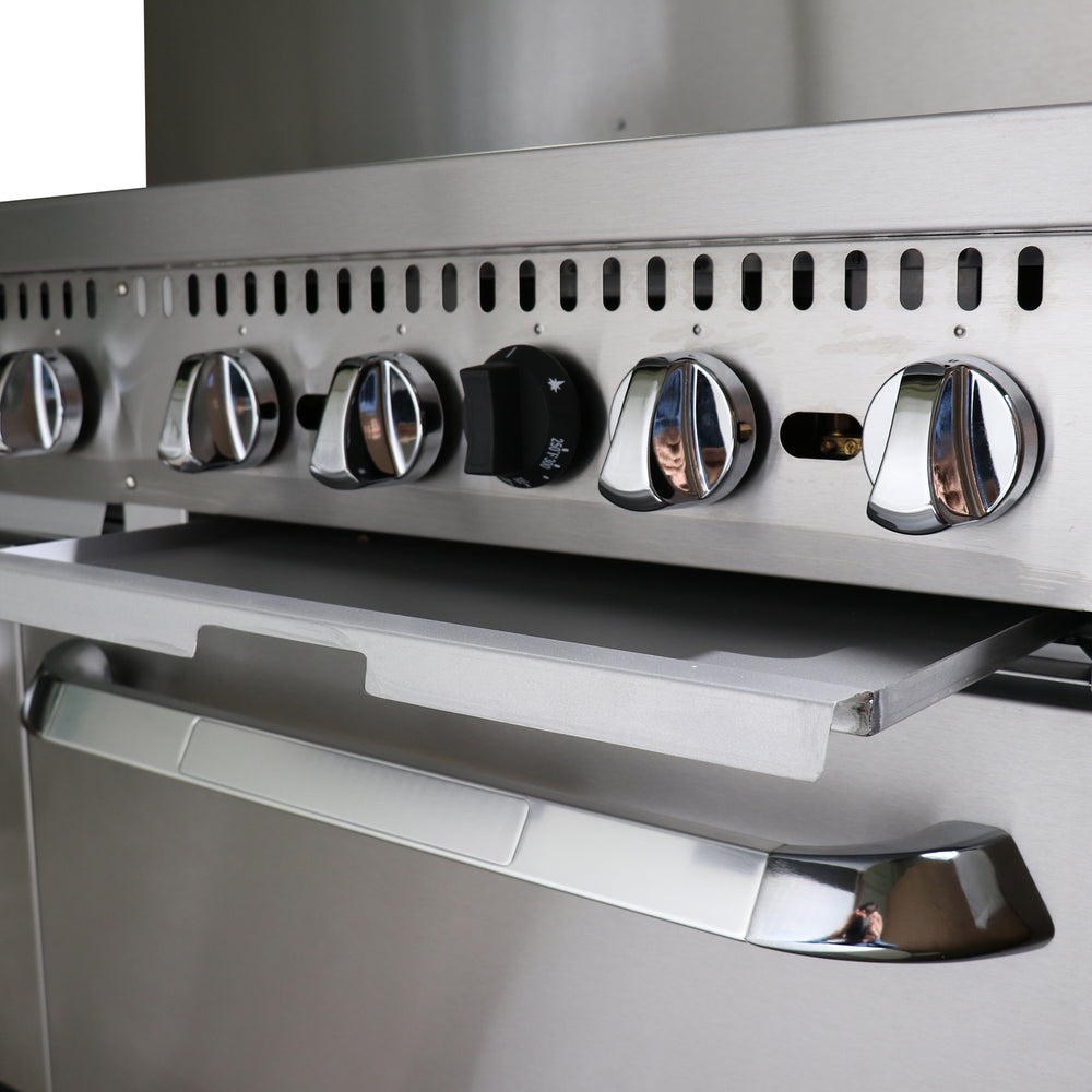 Black Diamond 60" Gas Range with Oven, 10 Burners, in Stainless Steel
