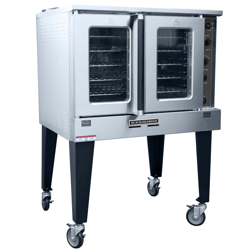 Black Diamond Full Size Gas Convection Oven, 60,000 BTUs, 5 Rack Capacity, in Stainless Steel