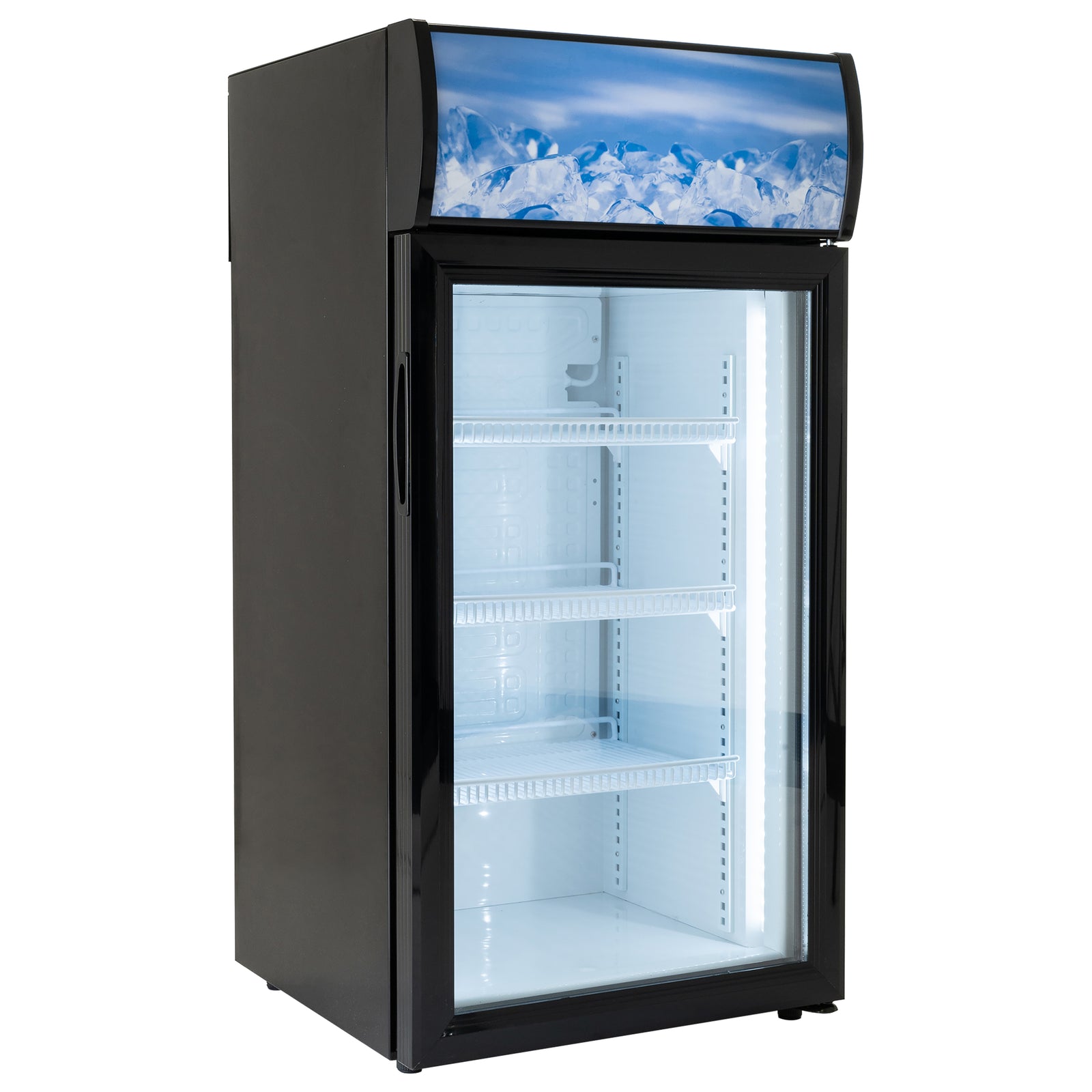 Black Diamond CDRF-1D/2.7 Countertop Display Refrigerator, Single Glass Door, 2.7 cu ft, Black