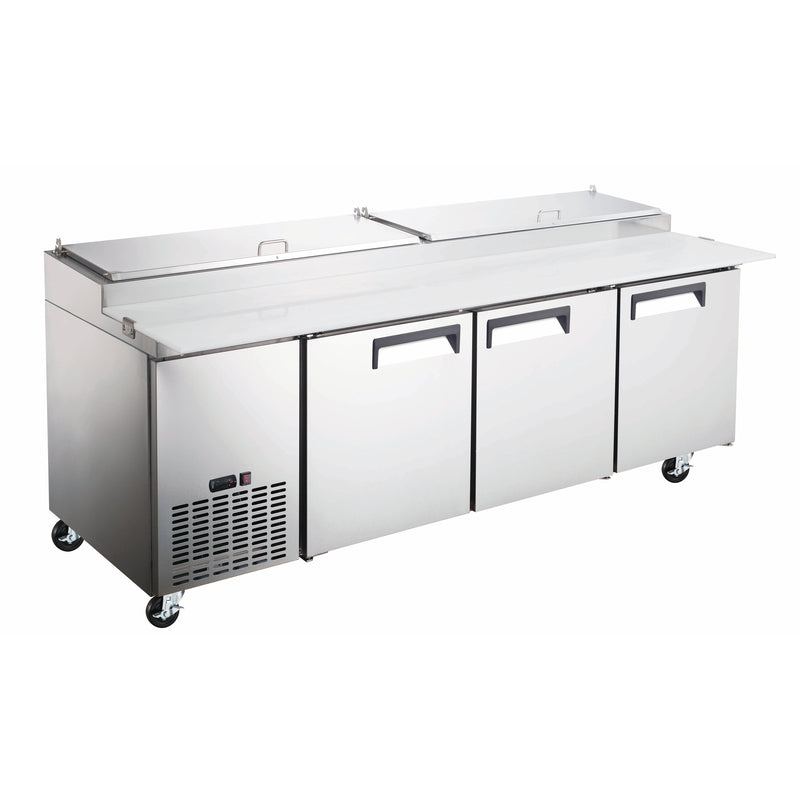 U-Star 3 Door Refrigerated Pizza Prep Table, in Silver