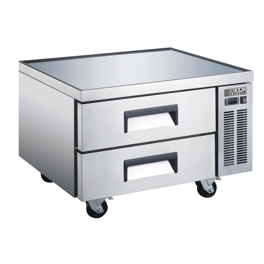 Black Diamond Refrigerated Chef Base, 2 Drawers, 6.5 cu ft Capacity, in Stainless Steel
