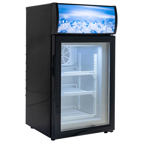 Black Diamond Countertop Display Freezer, Single Glass Door, 1.4 cu ft, in Black