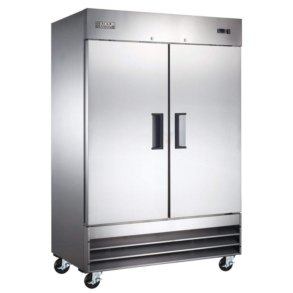 Black Diamond 2 Door Reach-In Refrigerator, 46.5 cu ft Capacity, in Stainless Steel