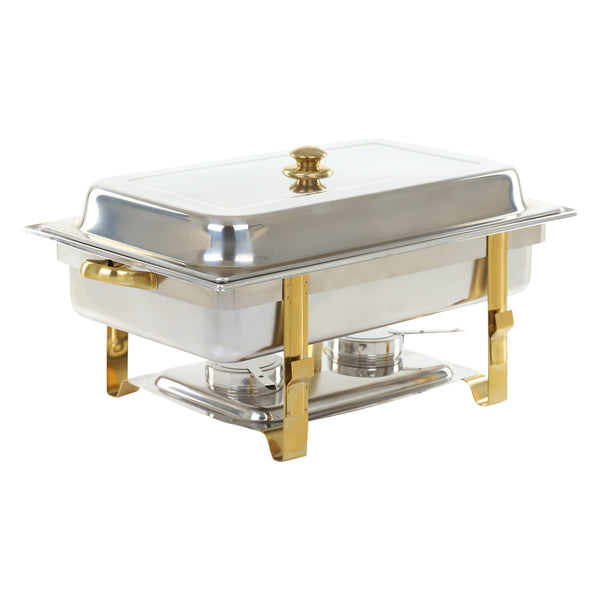 Adcraft Gold Riviera Chafer, 8qt., Oblong, Stainless Steel